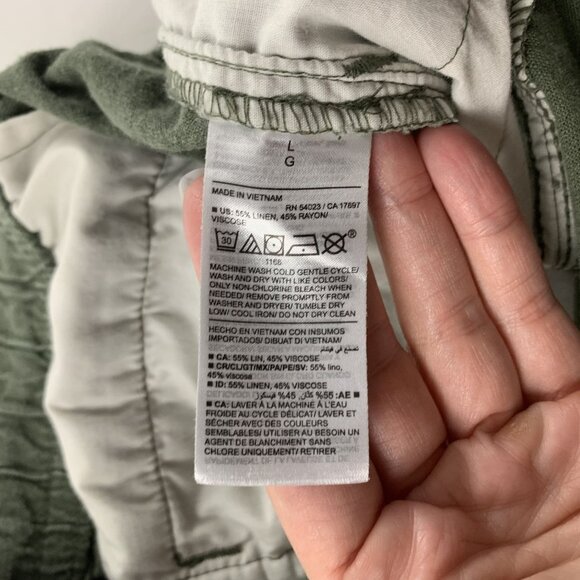 Old Navy Arugula Linen Blend High Rise Straight Taper Ankle Pant L - Picture 5 of 7